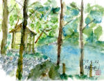 水彩画/五桂池